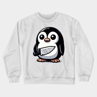 penguin with a knife Crewneck Sweatshirt